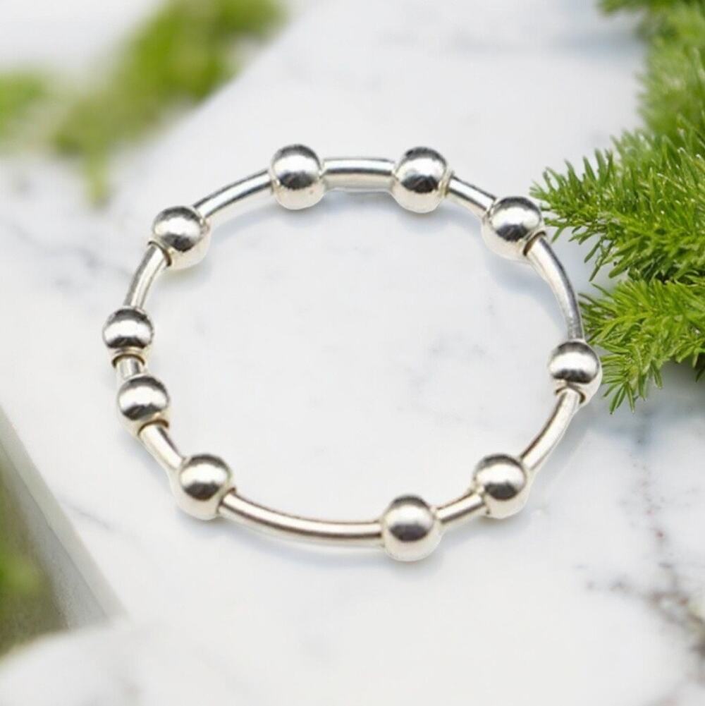 NEW sterling silver anxiety fidget spinning ring jewelry size 7 B21